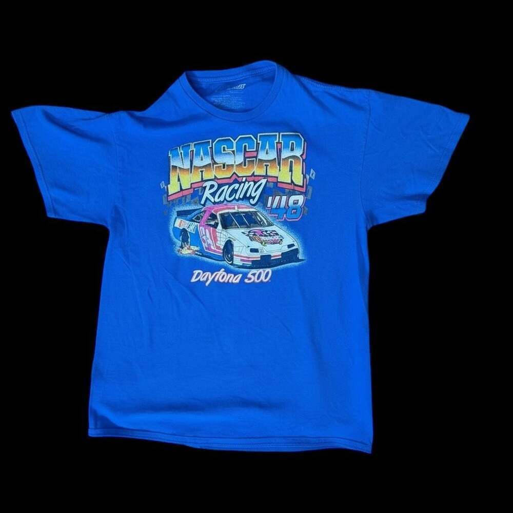 NASCAR Racing '48 Daytona 500 Graphic Tee T-Shirt Blue Men's Size M